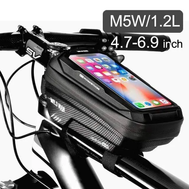 1.8L Bike Frame Bag - Front Tube Cycling Pannier for Bicycle Storage