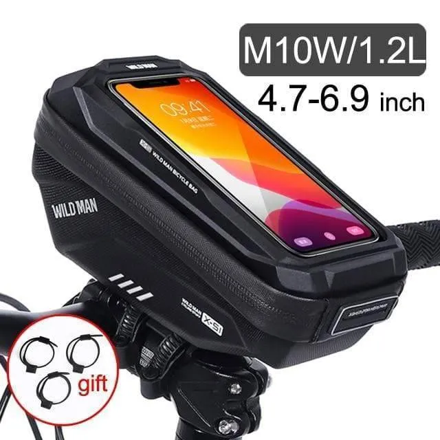 1.8L Bike Frame Bag - Front Tube Cycling Pannier for Bicycle Storage