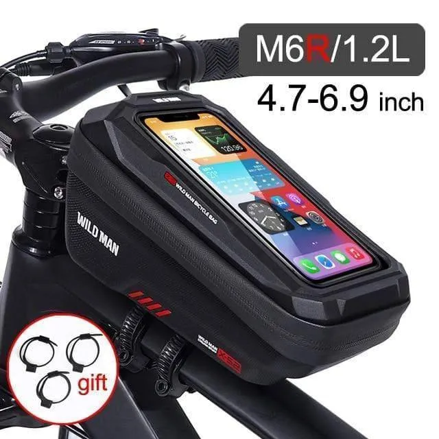 1.8L Bike Frame Bag - Front Tube Cycling Pannier for Bicycle Storage