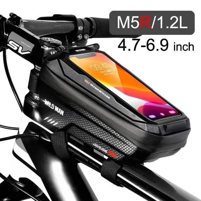 1.8L Bike Frame Bag - Front Tube Cycling Pannier for Bicycle Storage