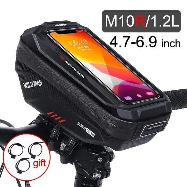 1.8L Bike Frame Bag - Front Tube Cycling Pannier for Bicycle Storage