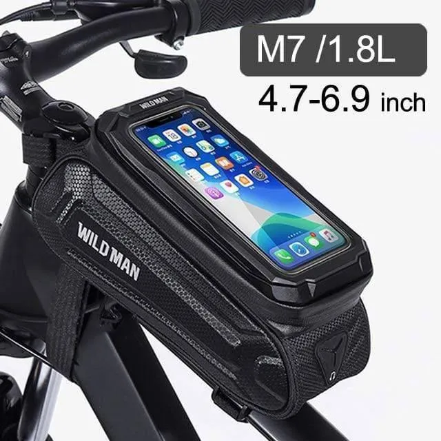 1.8L Bike Frame Bag - Front Tube Cycling Pannier for Bicycle Storage