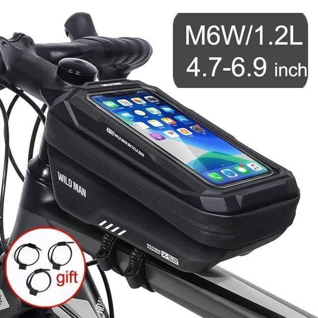 1.8L Bike Frame Bag - Front Tube Cycling Pannier for Bicycle Storage