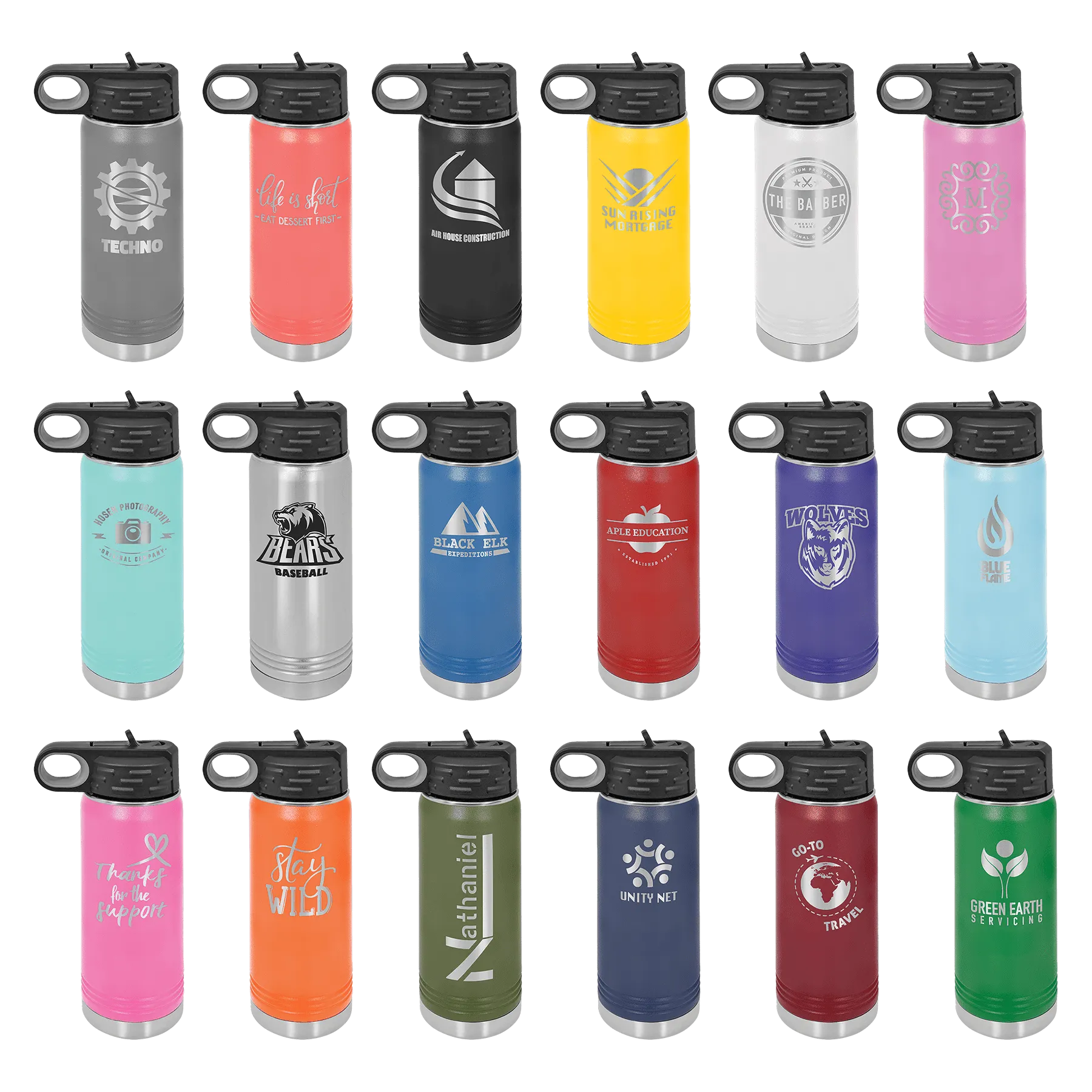 20oz Yellow Water Bottles