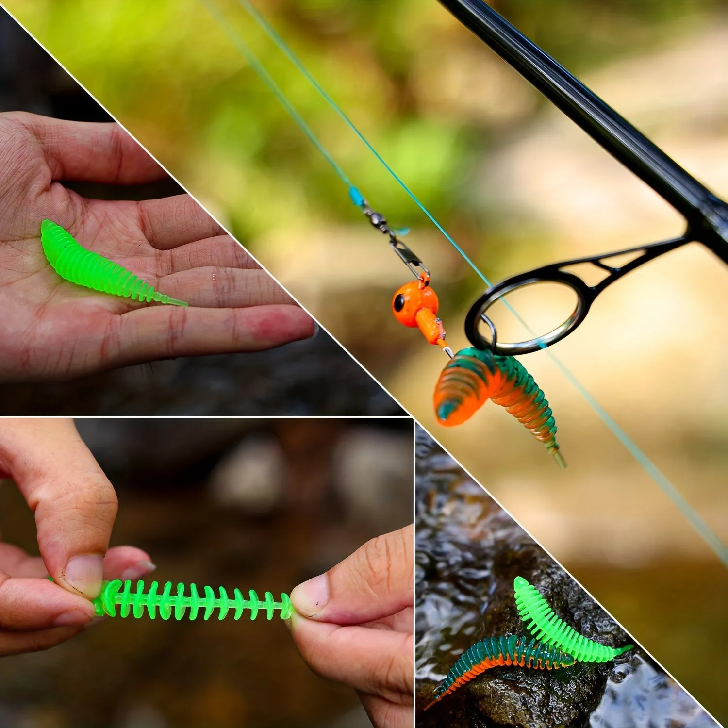 36pcs Multicolor Soft Worms Fishing Lure Set for Any Water