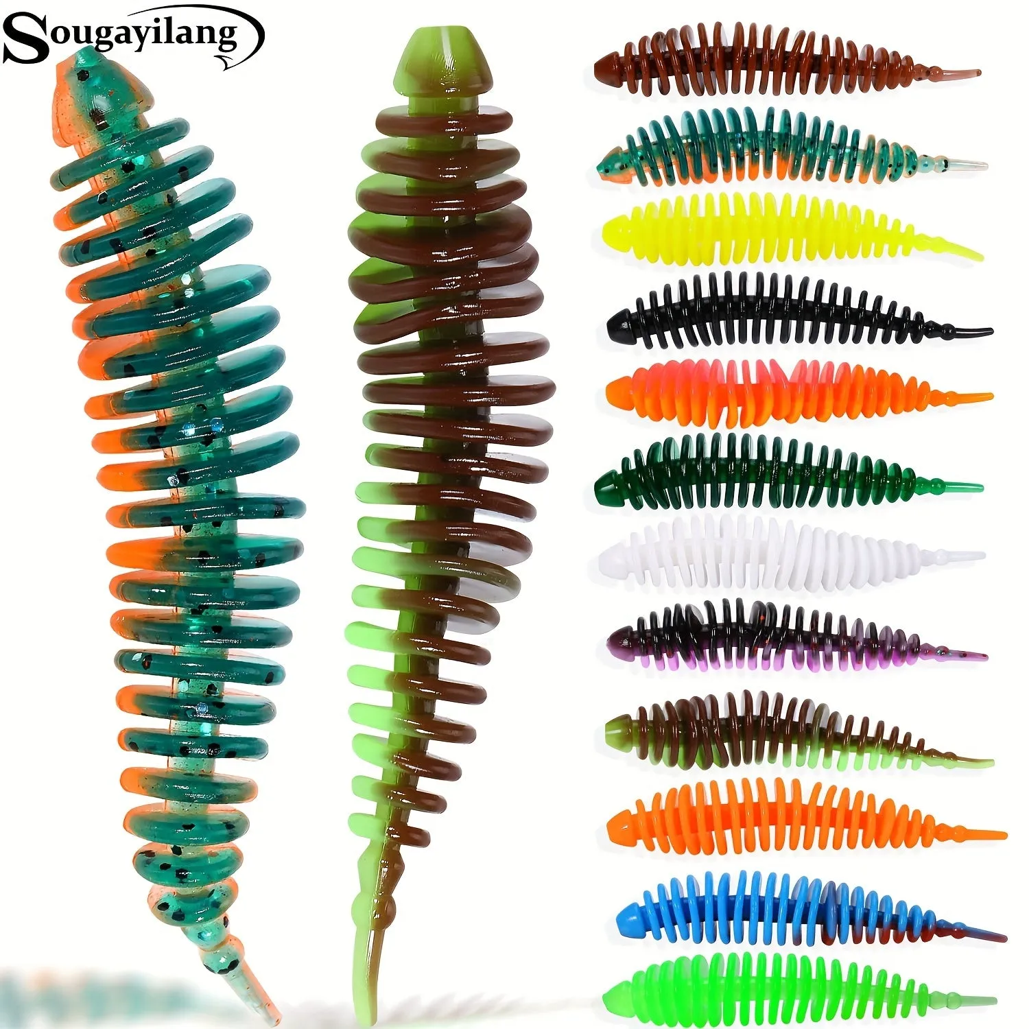 36pcs Multicolor Soft Worms Fishing Lure Set for Any Water