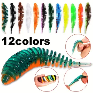 36pcs Multicolor Soft Worms Fishing Lure Set for Any Water