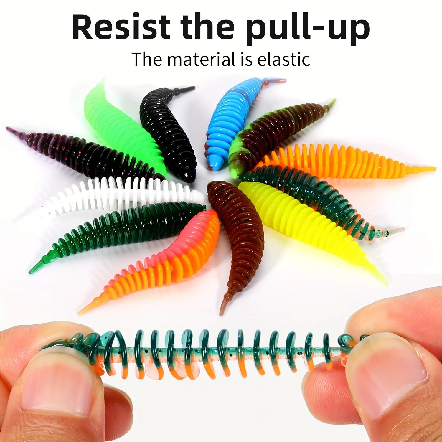36pcs Multicolor Soft Worms Fishing Lure Set for Any Water