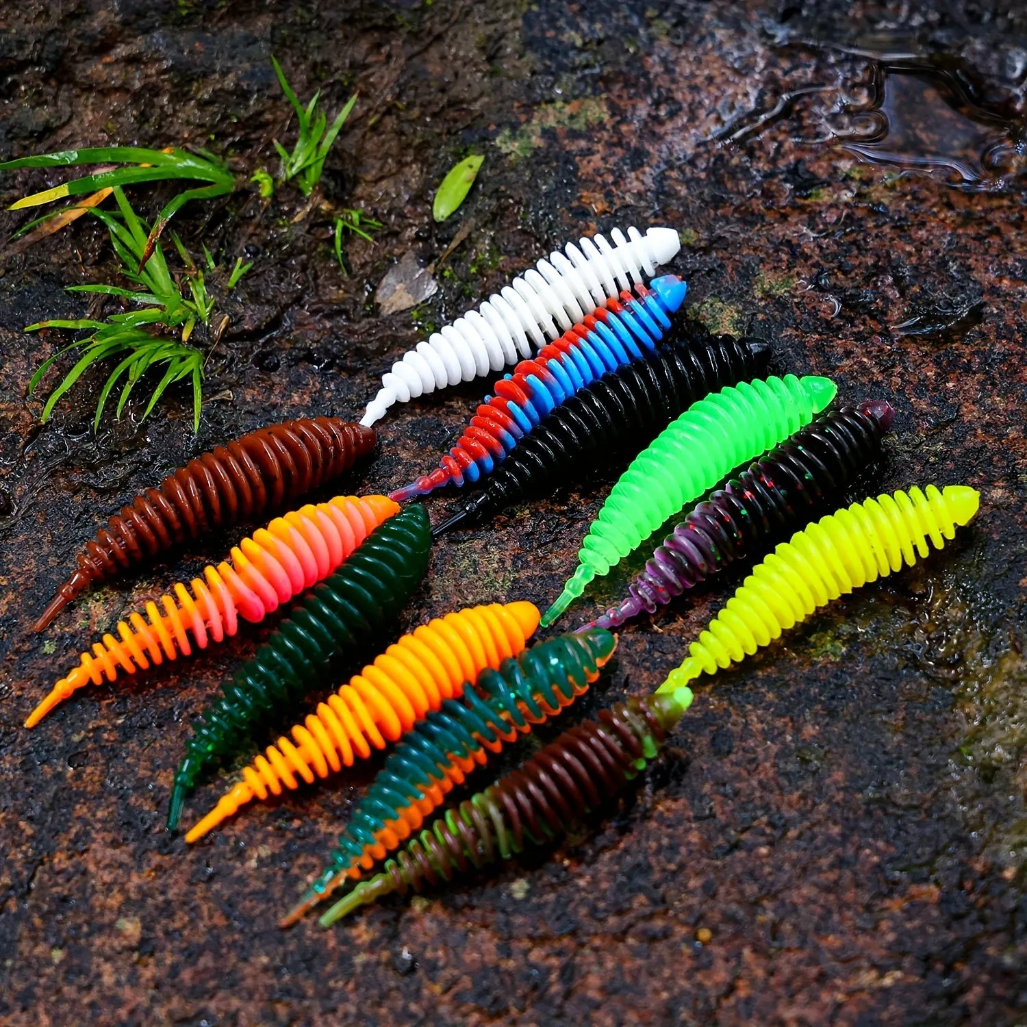 36pcs Multicolor Soft Worms Fishing Lure Set for Any Water