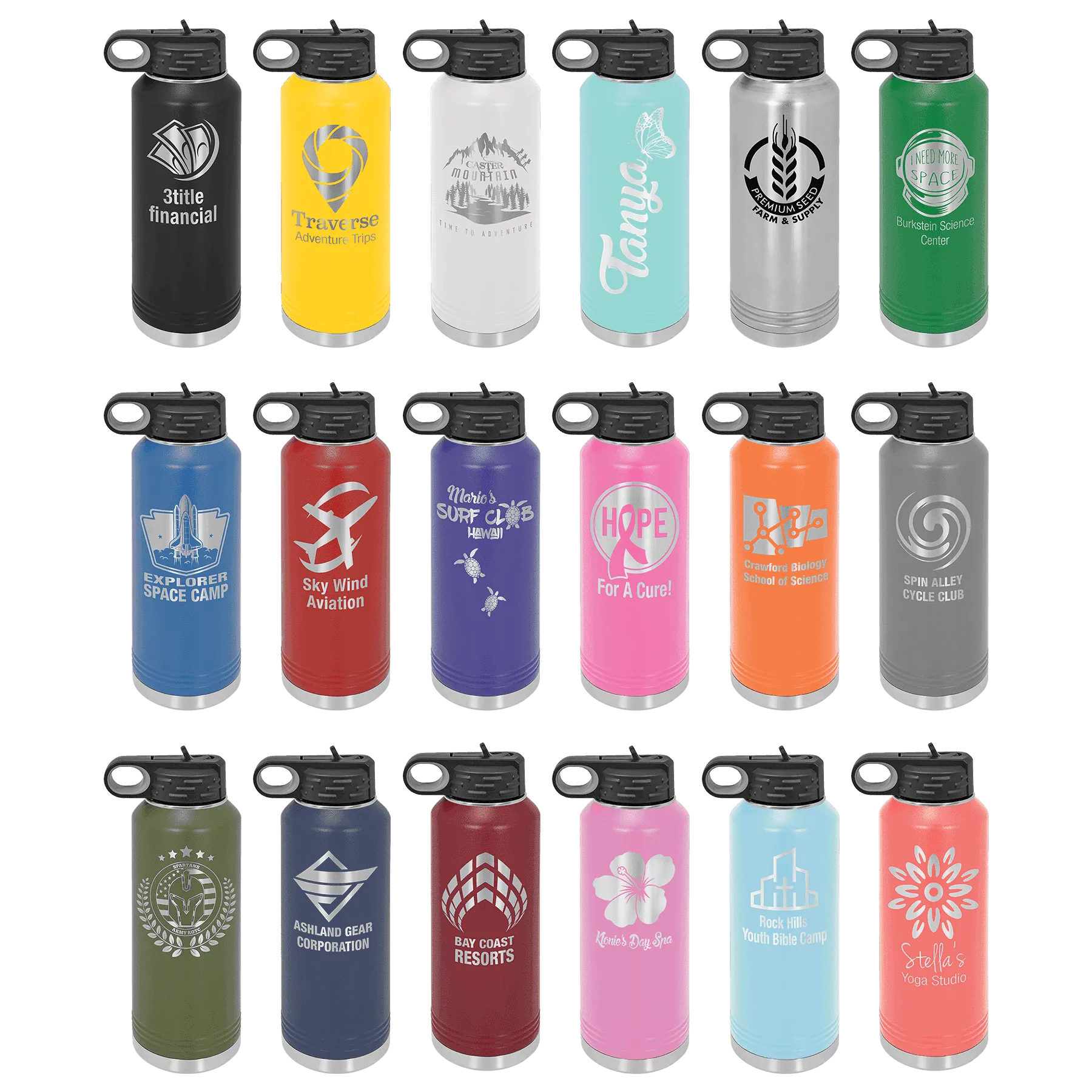 40oz Orange Water Bottles
