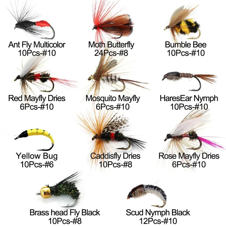 50Pcs or 114Pcs Set of Vividly Colored Hi Simulation Fly Fishing Lures