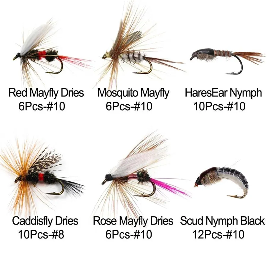 50Pcs or 114Pcs Set of Vividly Colored Hi Simulation Fly Fishing Lures