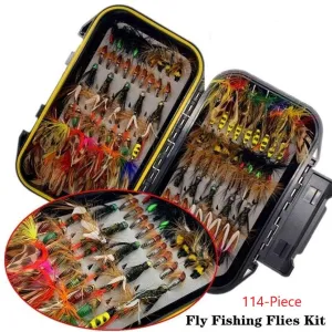 50Pcs or 114Pcs Set of Vividly Colored Hi Simulation Fly Fishing Lures