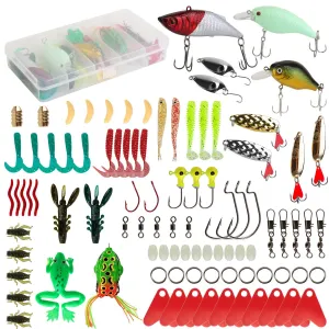 94-Piece: Fishing Lures Kit Soft Plastic Fishing Baits Set