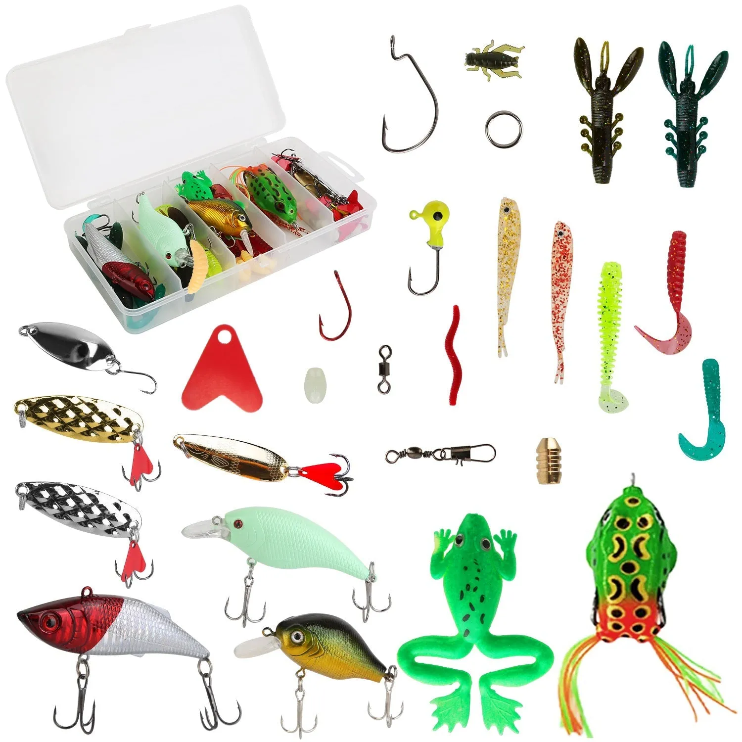 94-Piece: Fishing Lures Kit Soft Plastic Fishing Baits Set