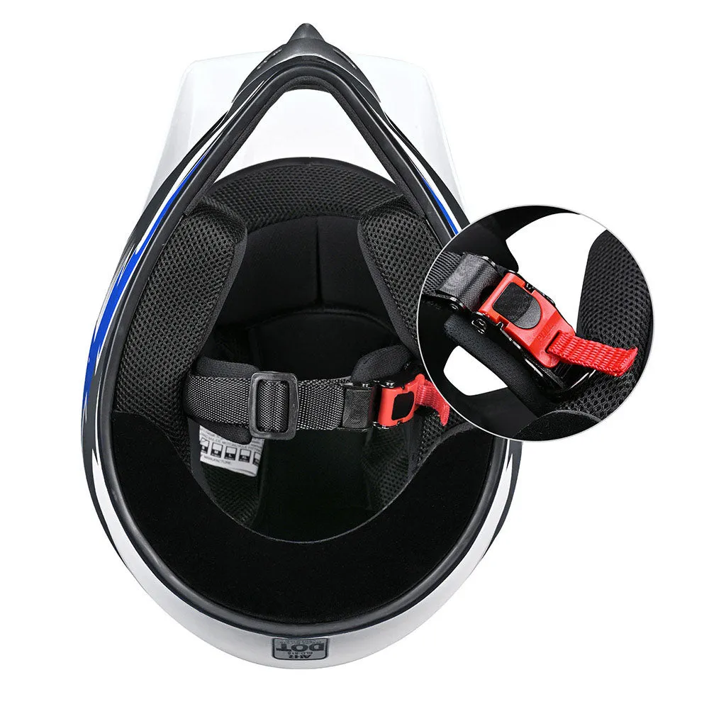 AHR Dirt Bike Helmet for Youth H-VEN12 DOT Blue