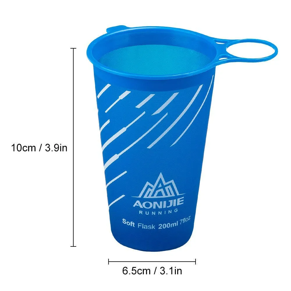 AONIJIE 200ml BPA Free Foldable Soft Water Cup for Outdoor Sports Marathon Cycling Camping Running