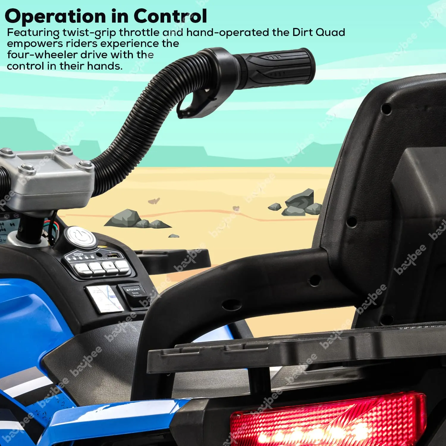 Baybee Adventura ATV Rechargeable Battery-Operated Ride on Bike for Kids Bike with Light, USB, Music.