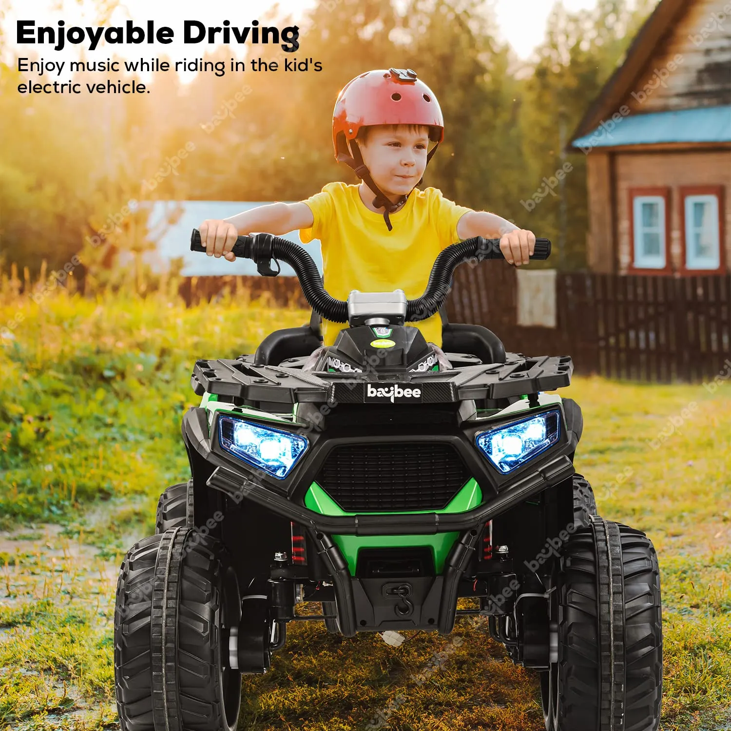 Baybee Adventura ATV Rechargeable Battery-Operated Ride on Bike for Kids Bike with Light, USB, Music.