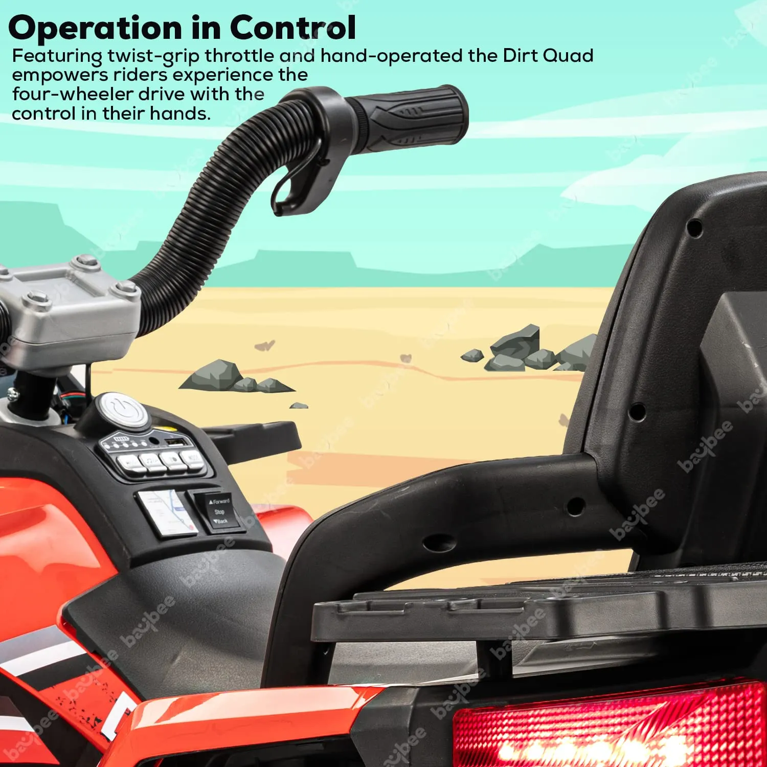 Baybee Adventura ATV Rechargeable Battery-Operated Ride on Bike for Kids Bike with Light, USB, Music.