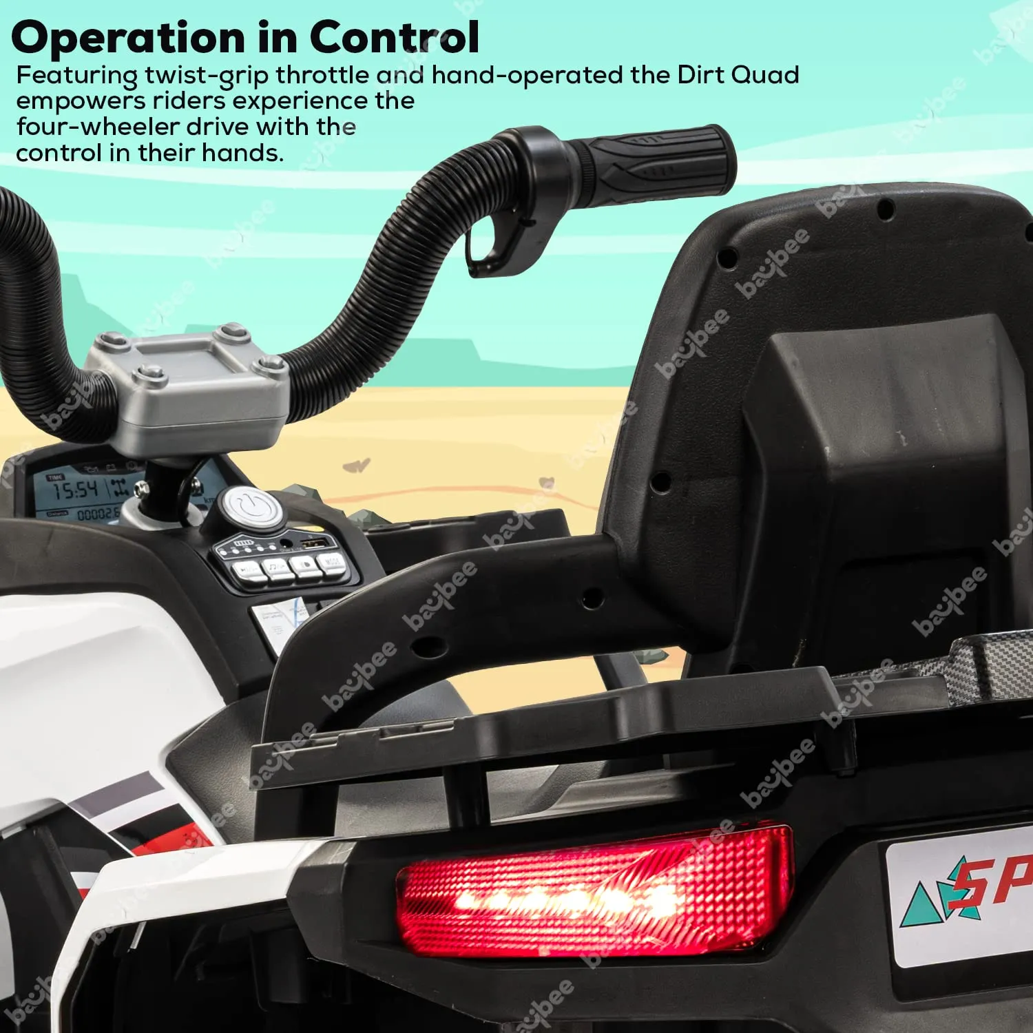 Baybee Adventura ATV Rechargeable Battery-Operated Ride on Bike for Kids Bike with Light, USB, Music.