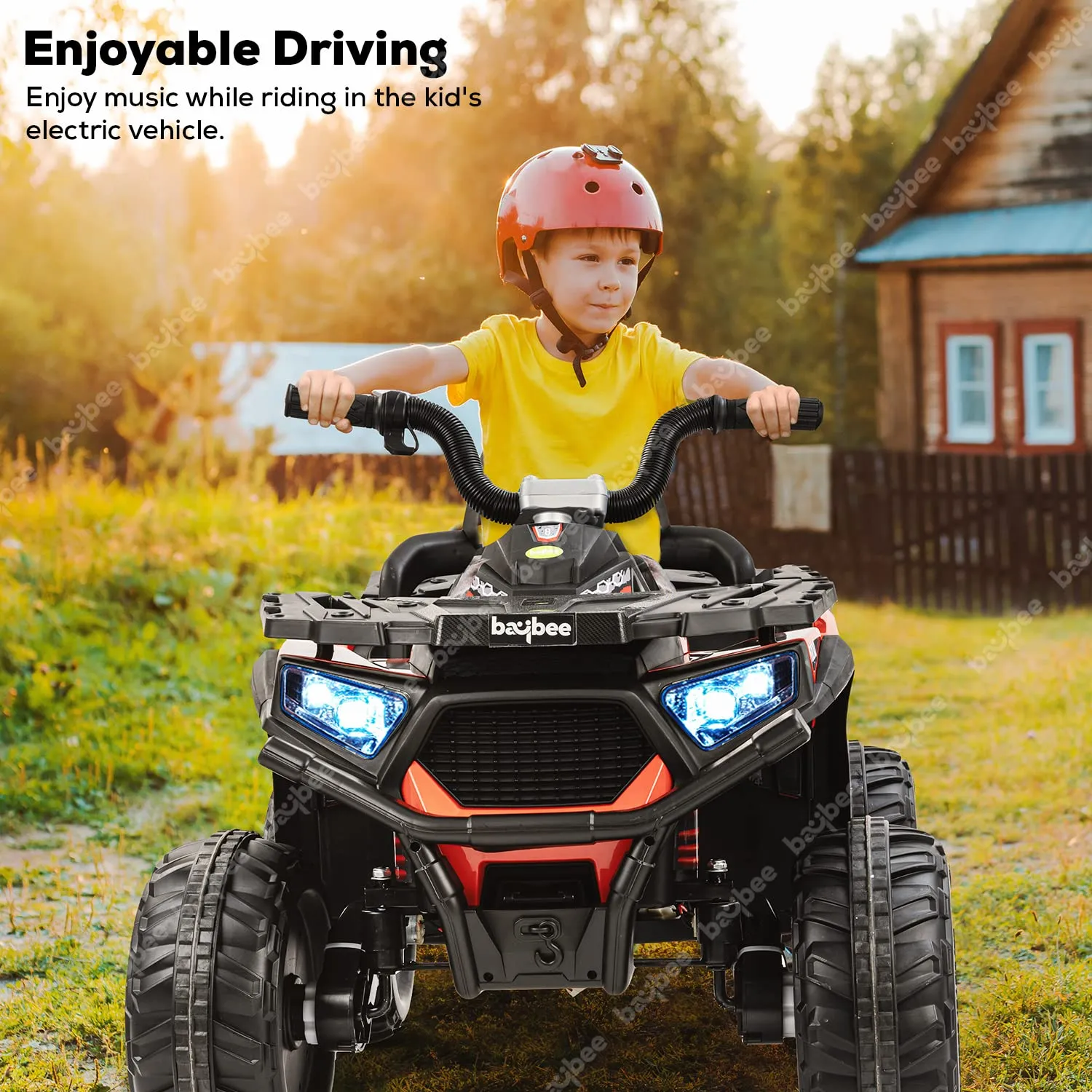 Baybee Adventura ATV Rechargeable Battery-Operated Ride on Bike for Kids Bike with Light, USB, Music.
