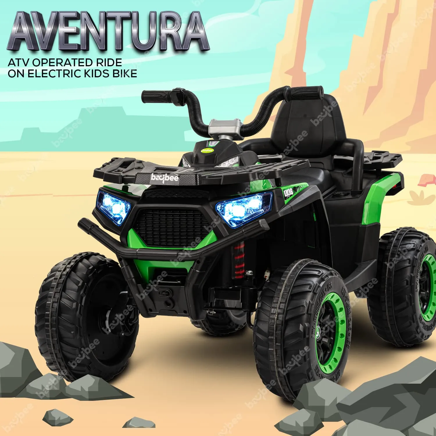 Baybee Adventura ATV Rechargeable Battery-Operated Ride on Bike for Kids Bike with Light, USB, Music.
