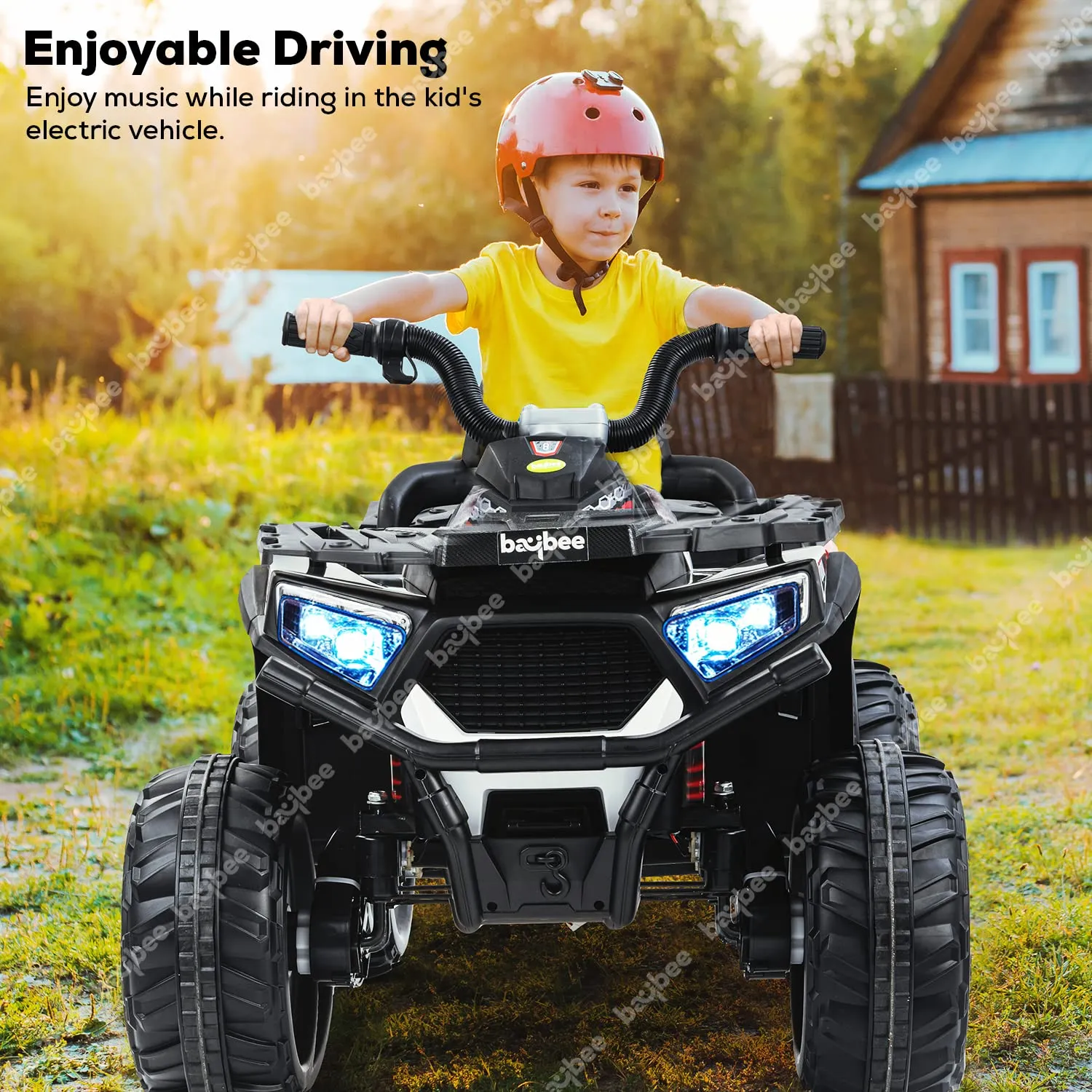 Baybee Adventura ATV Rechargeable Battery-Operated Ride on Bike for Kids Bike with Light, USB, Music.