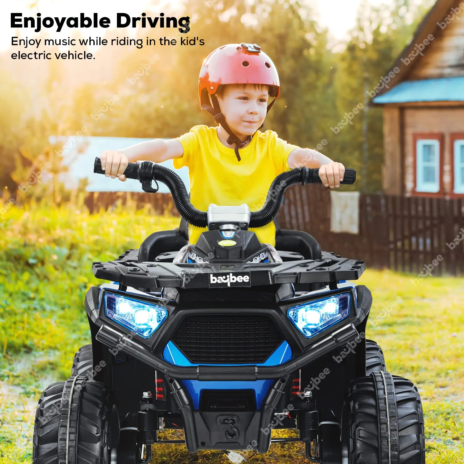 Baybee Adventura ATV Rechargeable Battery-Operated Ride on Bike for Kids Bike with Light, USB, Music.