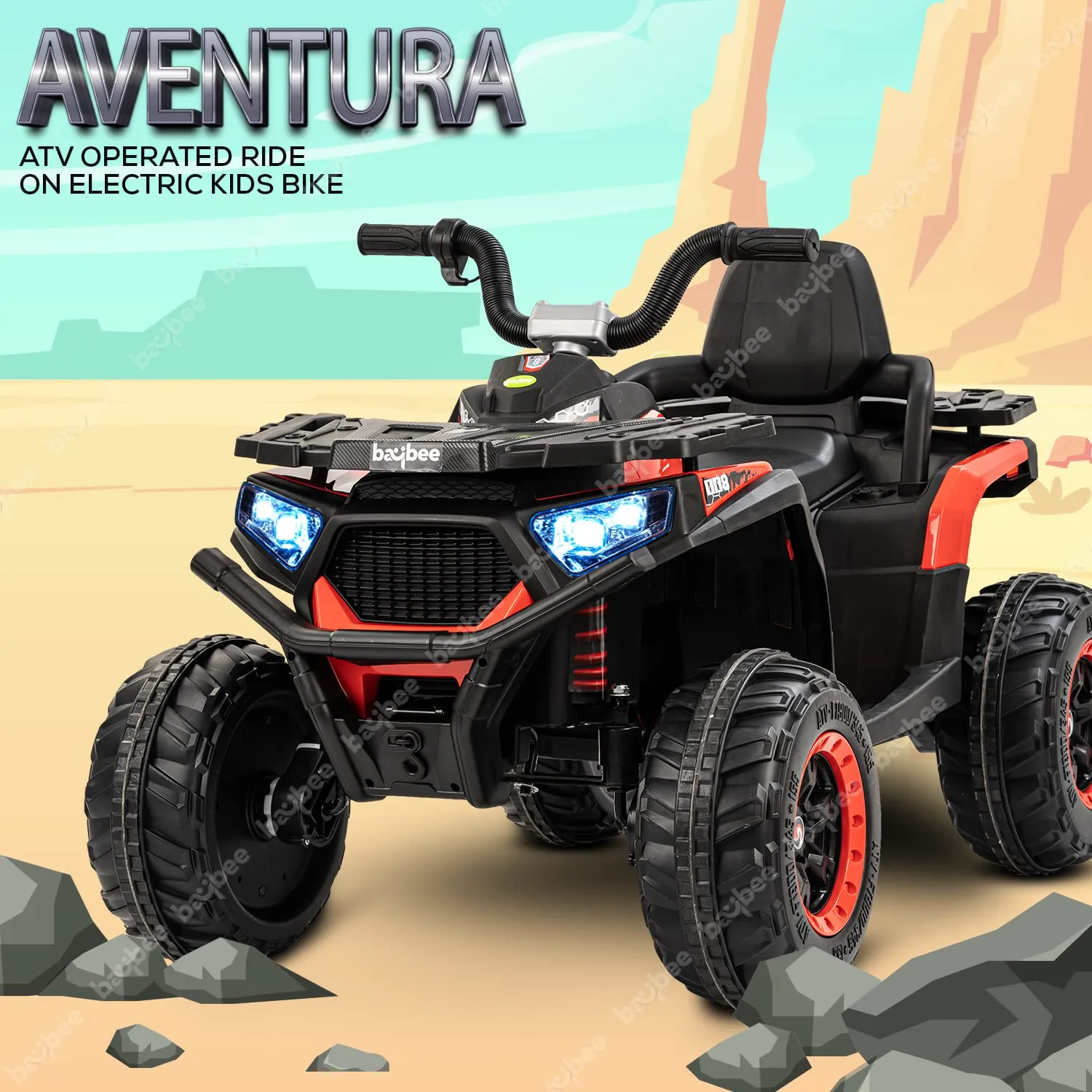 Baybee Adventura ATV Rechargeable Battery-Operated Ride on Bike for Kids Bike with Light, USB, Music.