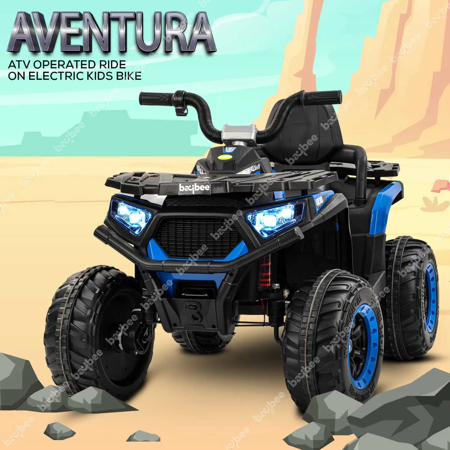 Baybee Adventura ATV Rechargeable Battery-Operated Ride on Bike for Kids Bike with Light, USB, Music.
