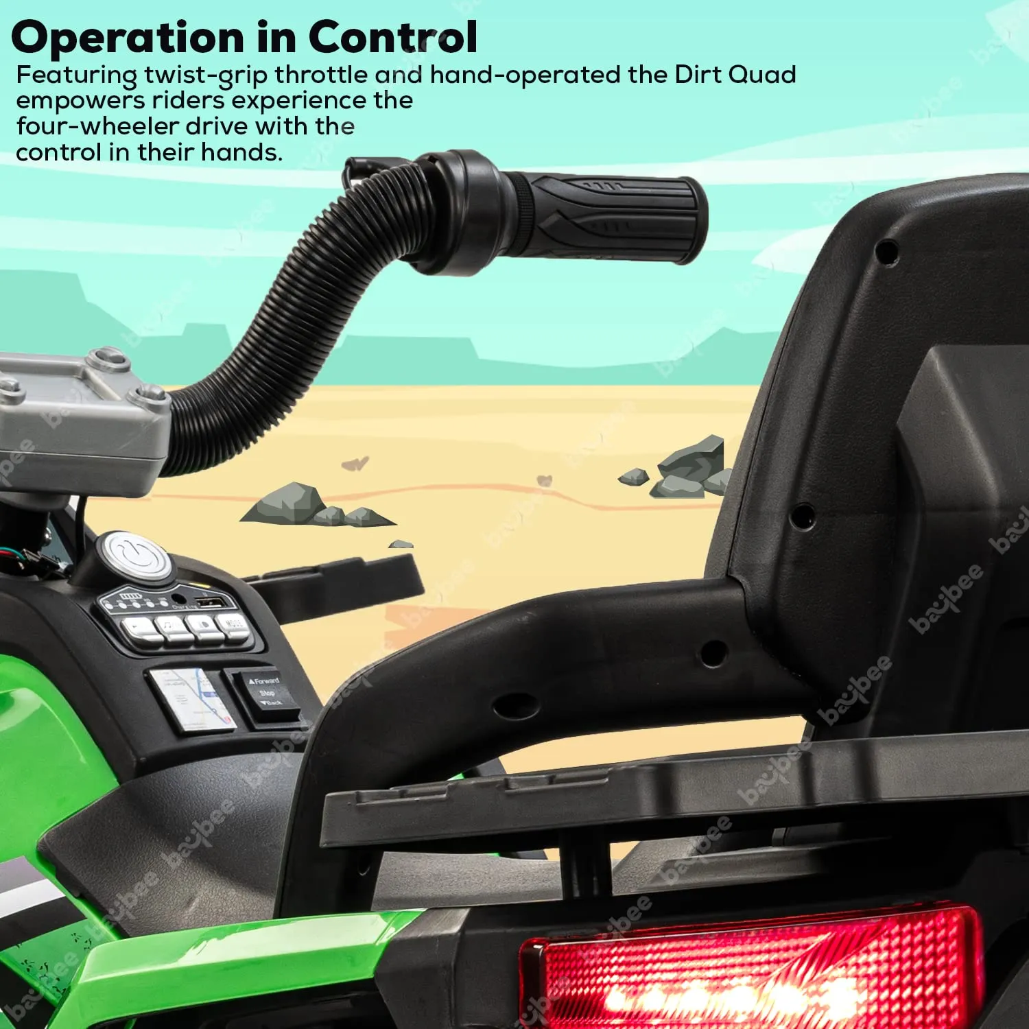 Baybee Adventura ATV Rechargeable Battery-Operated Ride on Bike for Kids Bike with Light, USB, Music.