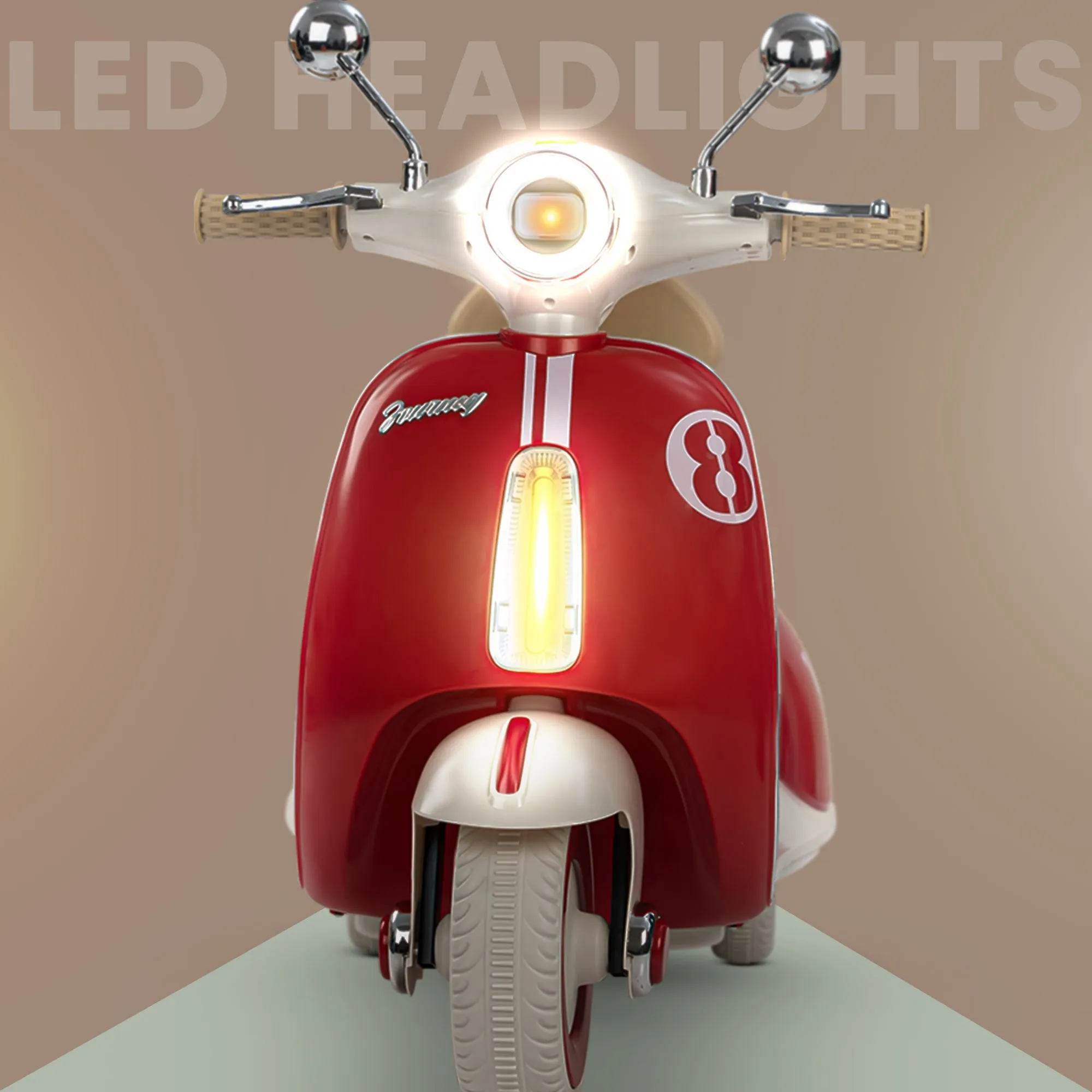Baybee Vintage Battery Operated Bike for Kids, Ride on Toys Kids Bike Scooty with Light & Music