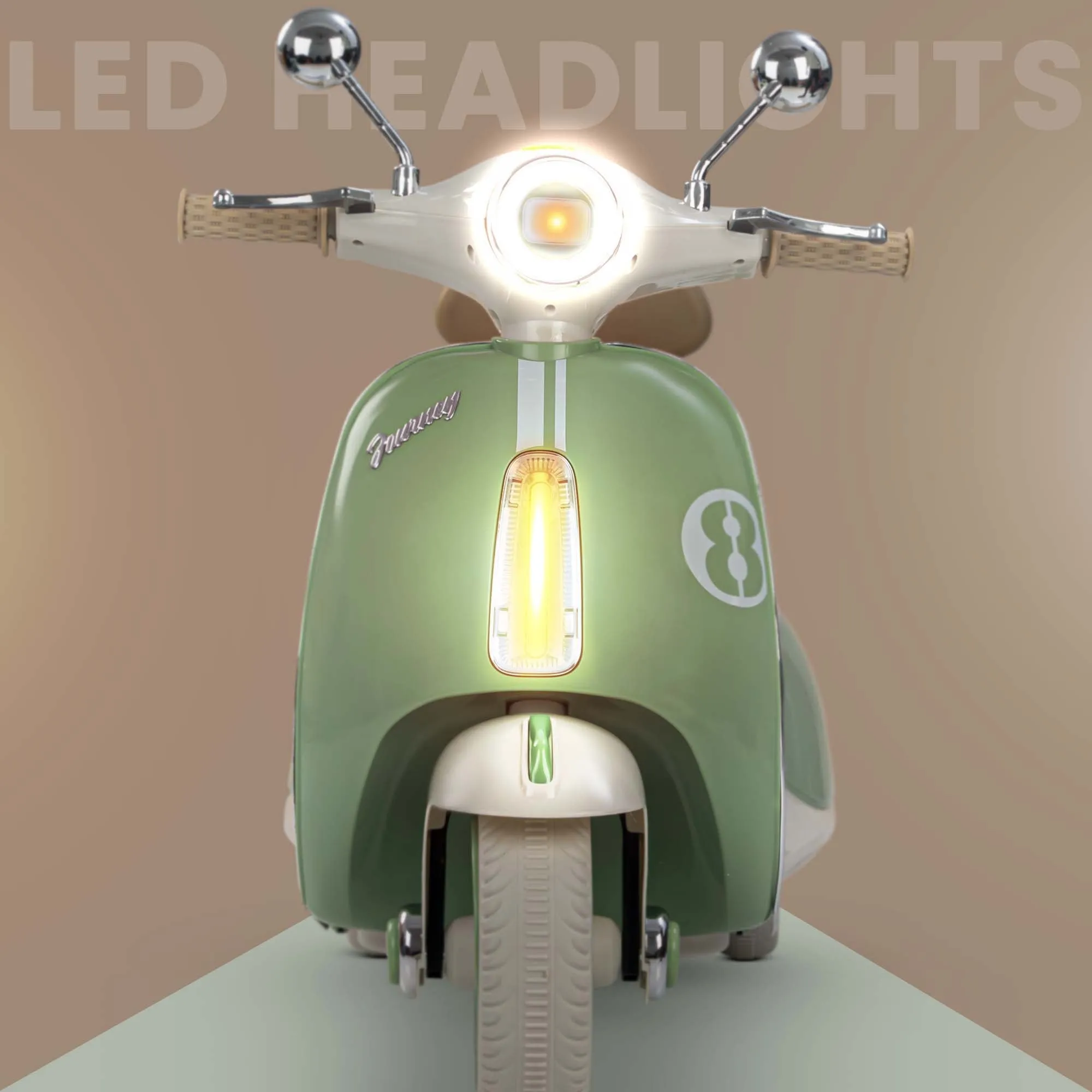 Baybee Vintage Battery Operated Bike for Kids, Ride on Toys Kids Bike Scooty with Light & Music