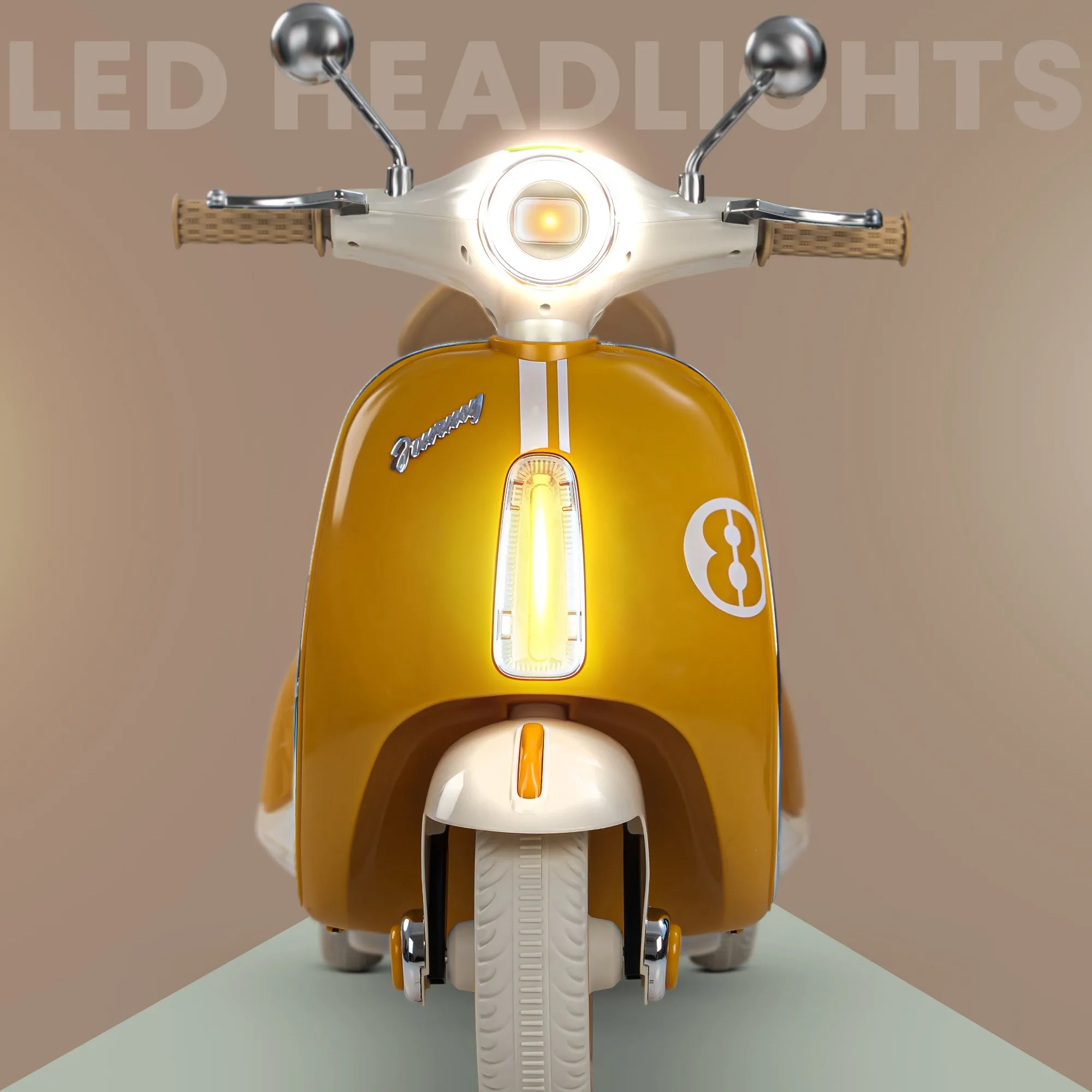 Baybee Vintage Battery Operated Bike for Kids, Ride on Toys Kids Bike Scooty with Light & Music