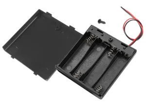 Box Case for 3AA 4 Cell Battery Storage Holder with Switch and Cover