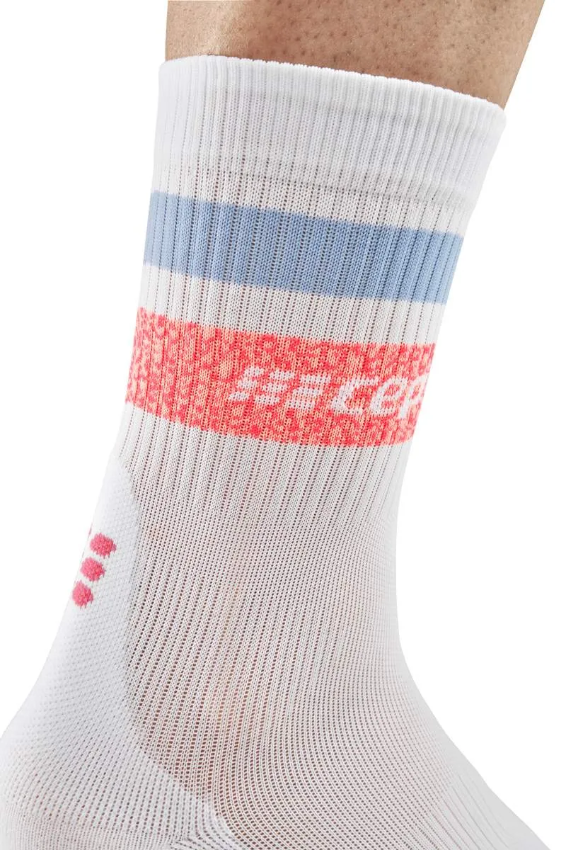 CEP Men's Miami Vibes 80's Socks Mid Cut - White/Pink&Sky