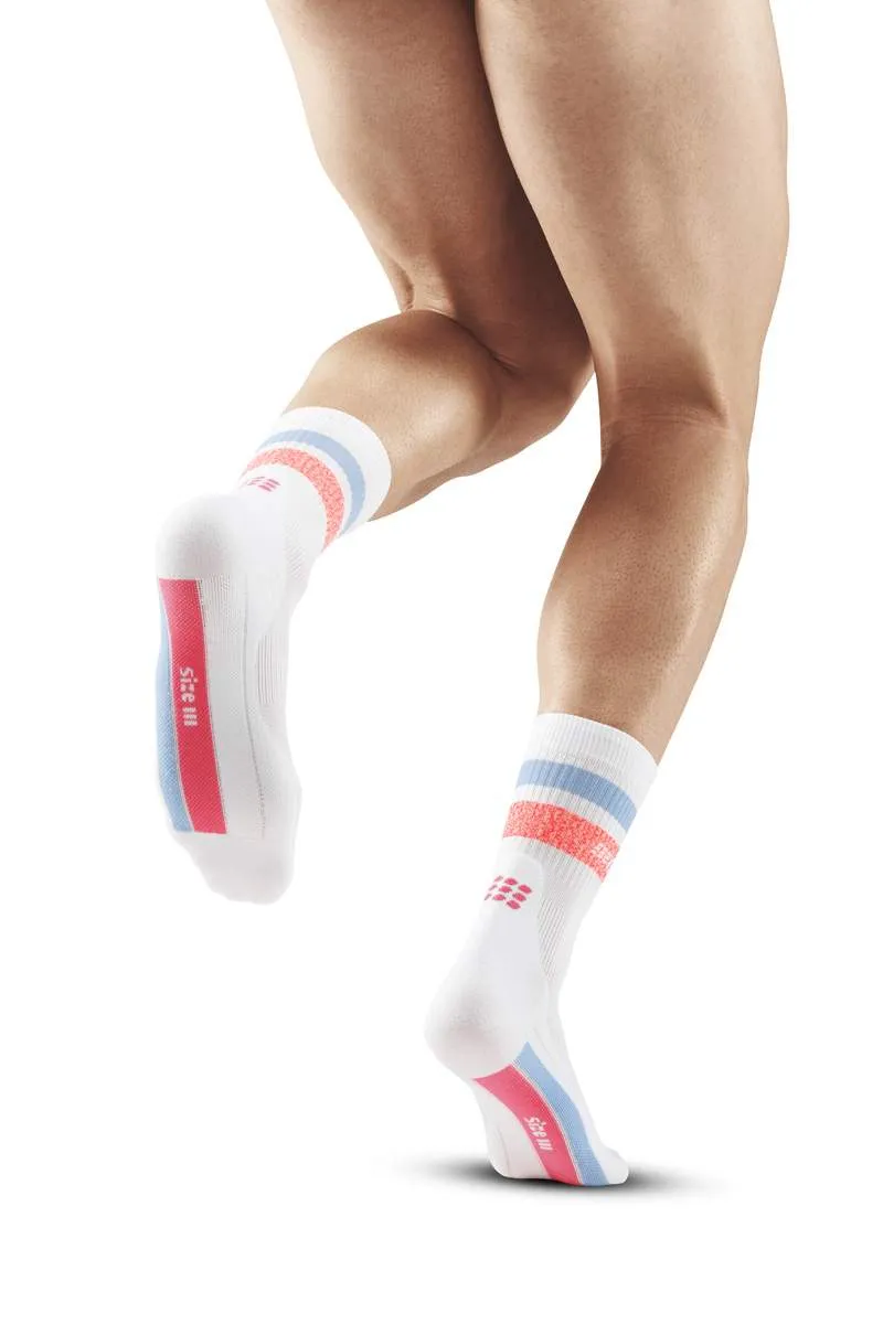 CEP Men's Miami Vibes 80's Socks Mid Cut - White/Pink&Sky