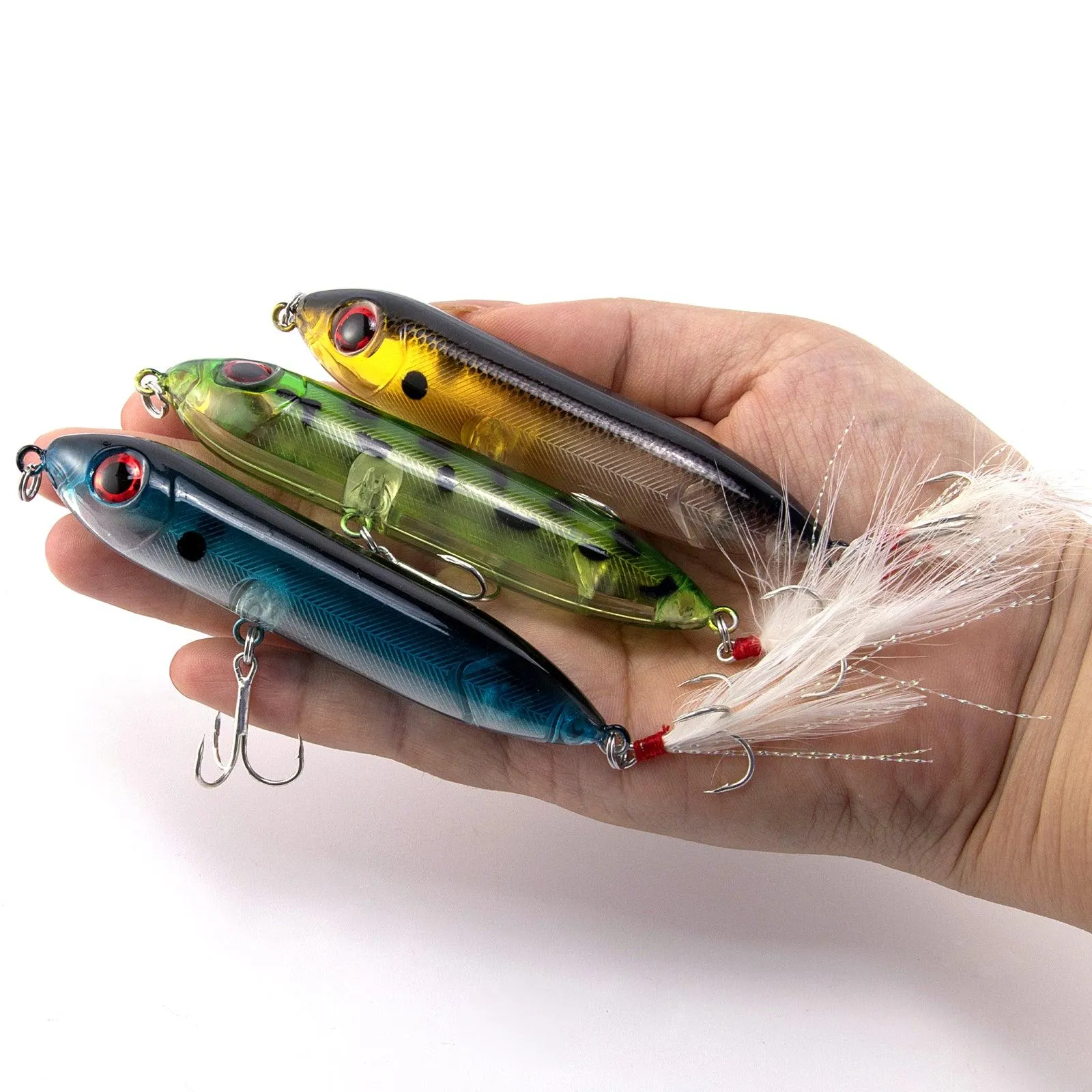 Dr.Fish 3pcs Topwater Fishing Lures 12g 10cm