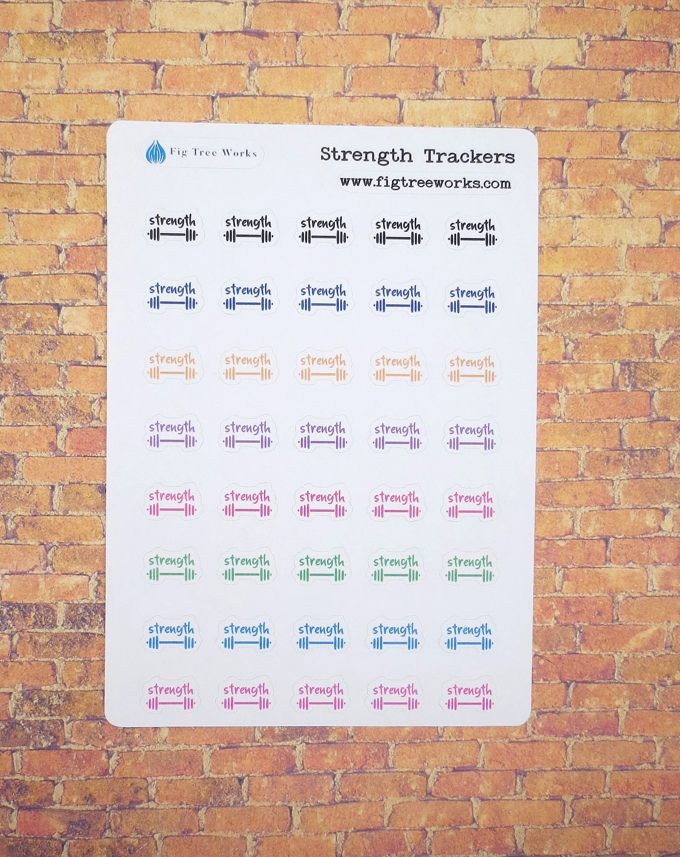 Dumbbells Exercise Planner Stickers  | Strength Workout Tracker Sheet, Kiss Cut, Matte Finish