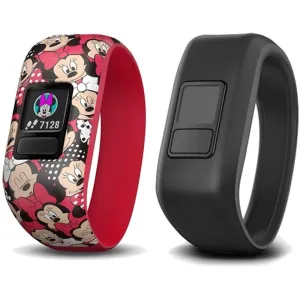 Garmin vivofit Jr 2 Kids Minnie Mouse Pink Black Silicone Stretchy Band Fitness/Activity Tracker Smart Watch - 010-01909-42