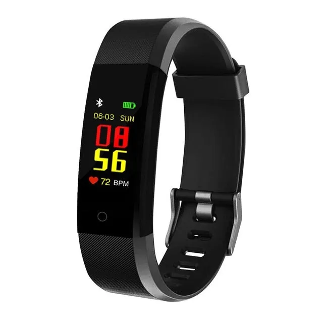 ID115 PLUS Color Screen Smart Bracelet Sports Pedometer Watch Fitness Running Walking Tracker Heart Rate Pedometer Smart Band