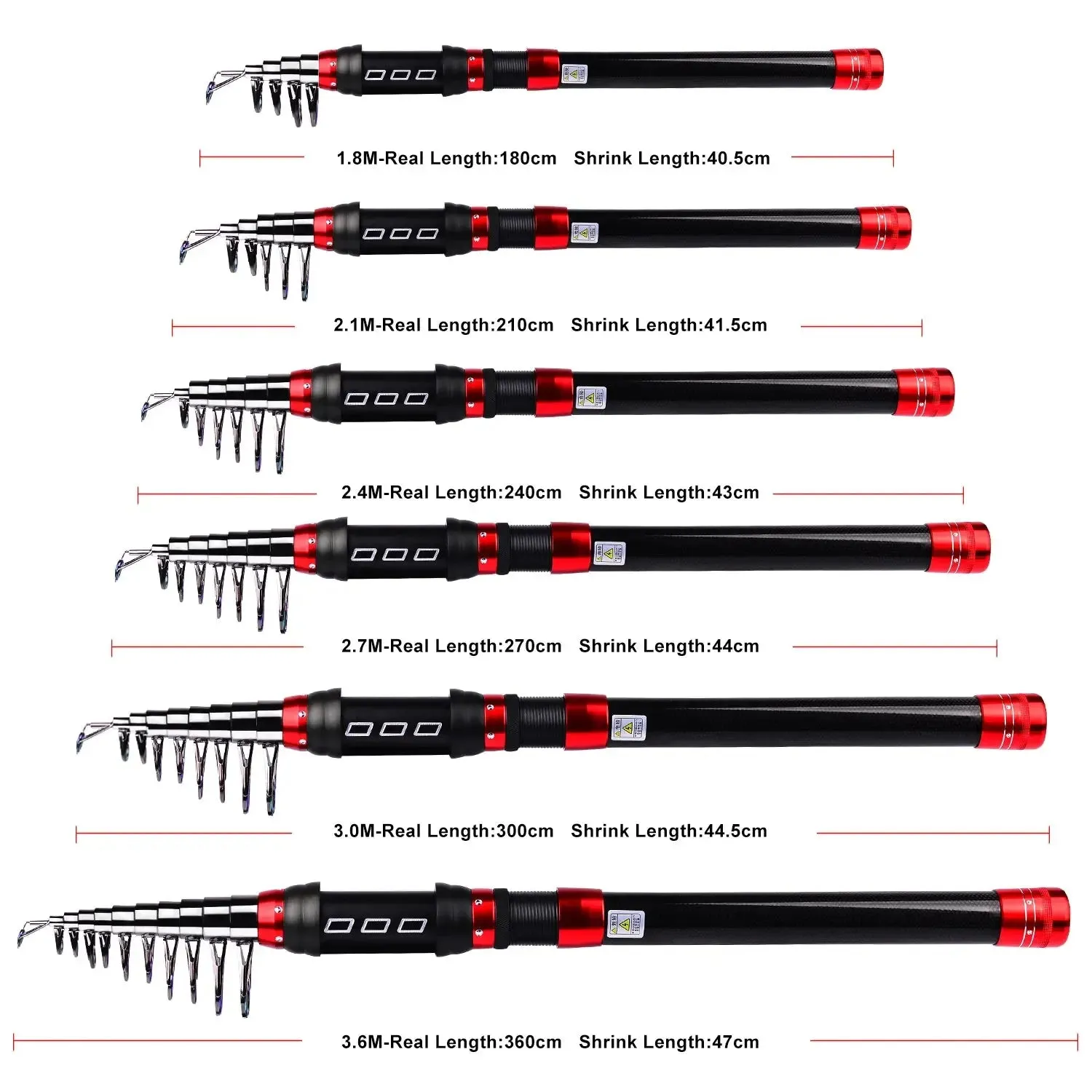 Lureswholesale® Portable Carp Telescopic Fishing Rod 2.1M -3.6M