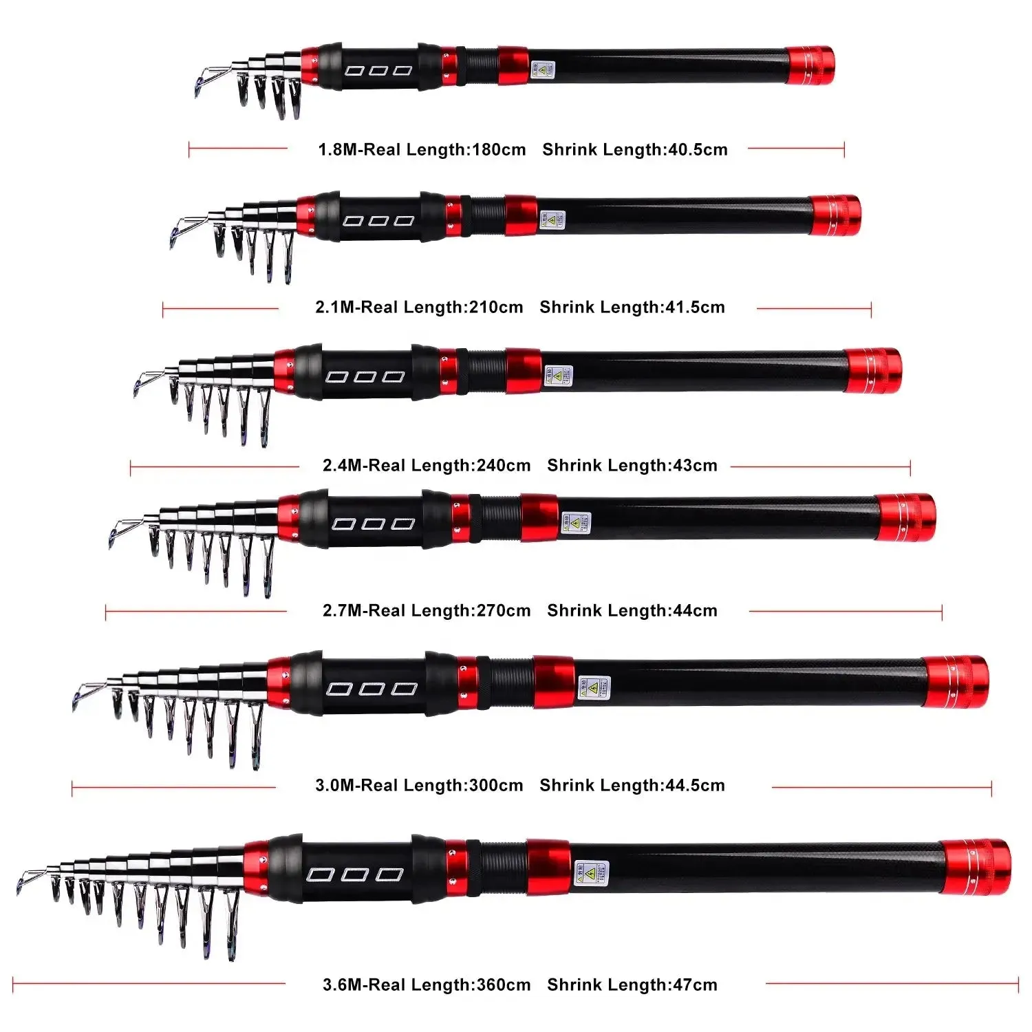Lureswholesale® Portable Carp Telescopic Fishing Rod 2.1M -3.6M
