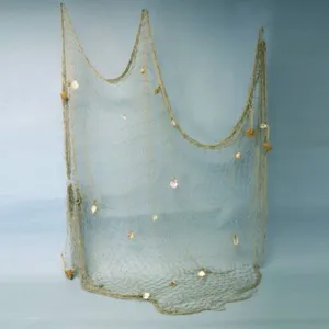 New 5x10 Decorative Fish Netting complete with Real Nautical Fishing Net Luau Sea Shells!