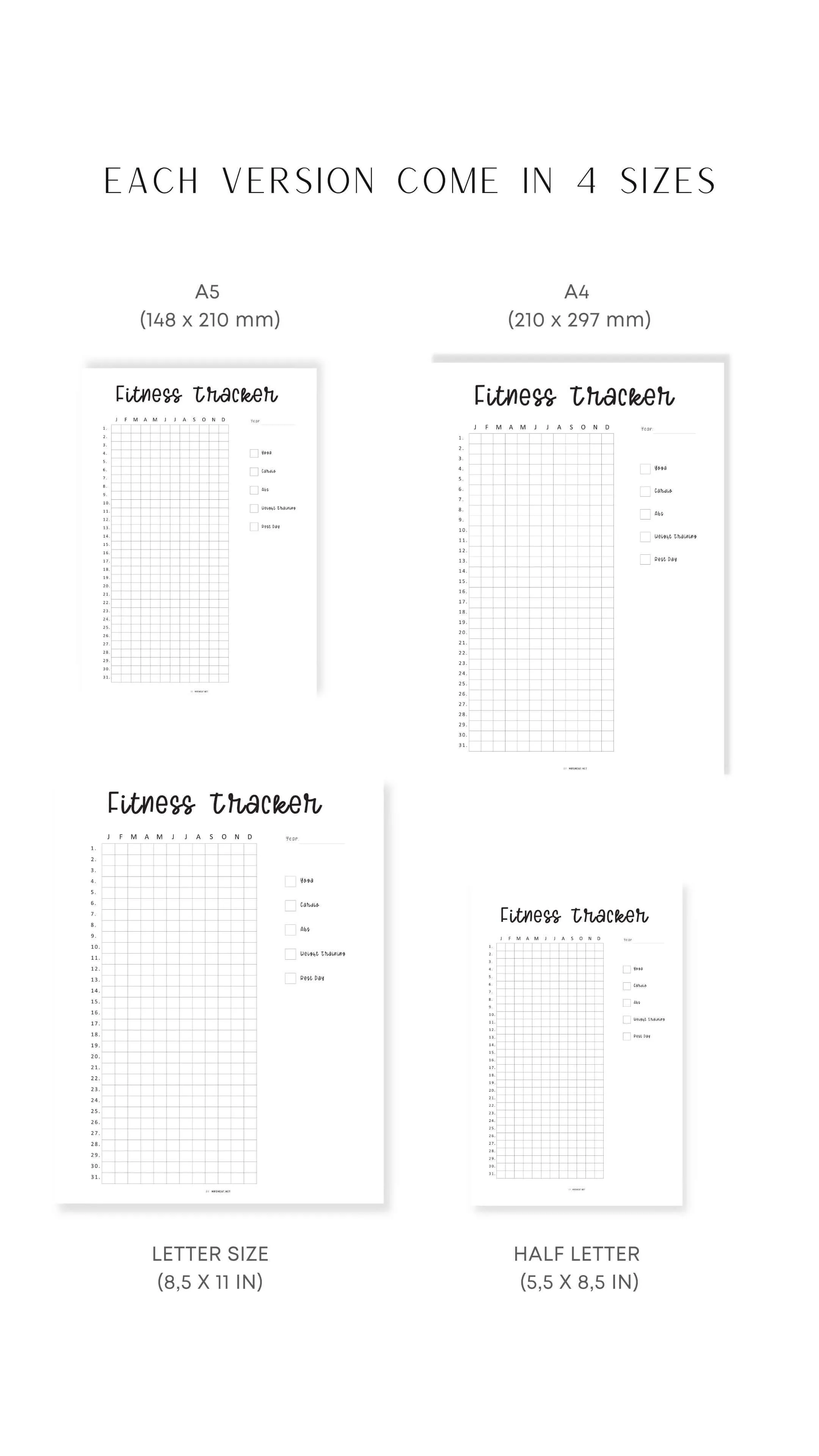 One Year Fitness Tracker Template - M348
