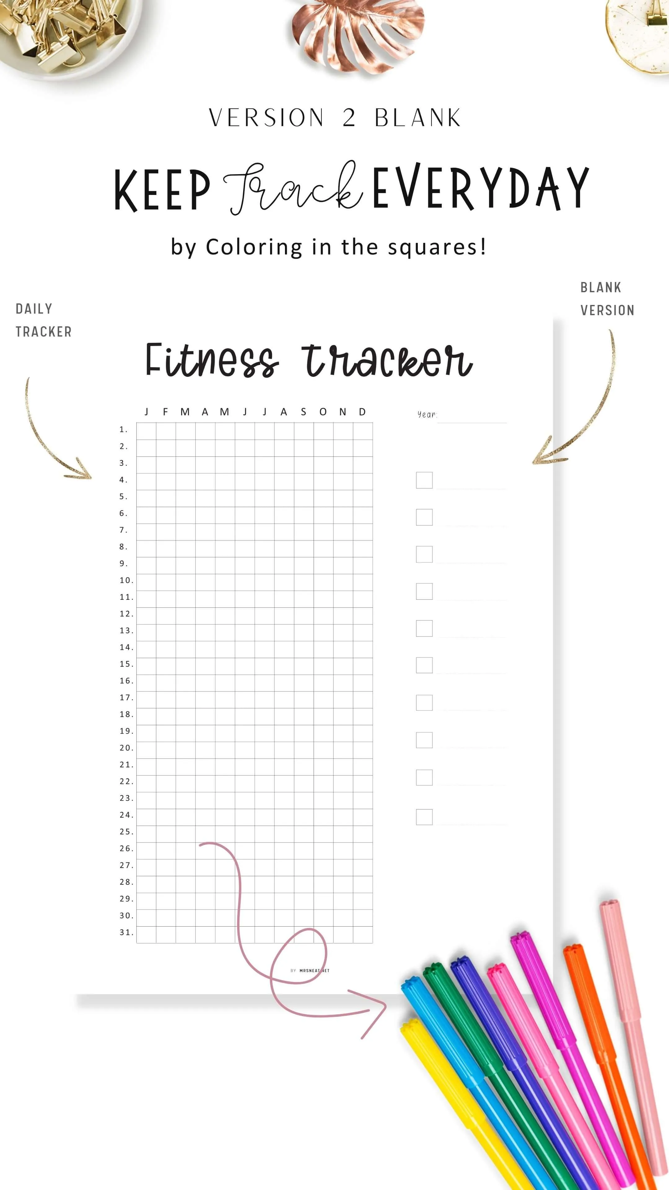 One Year Fitness Tracker Template - M348