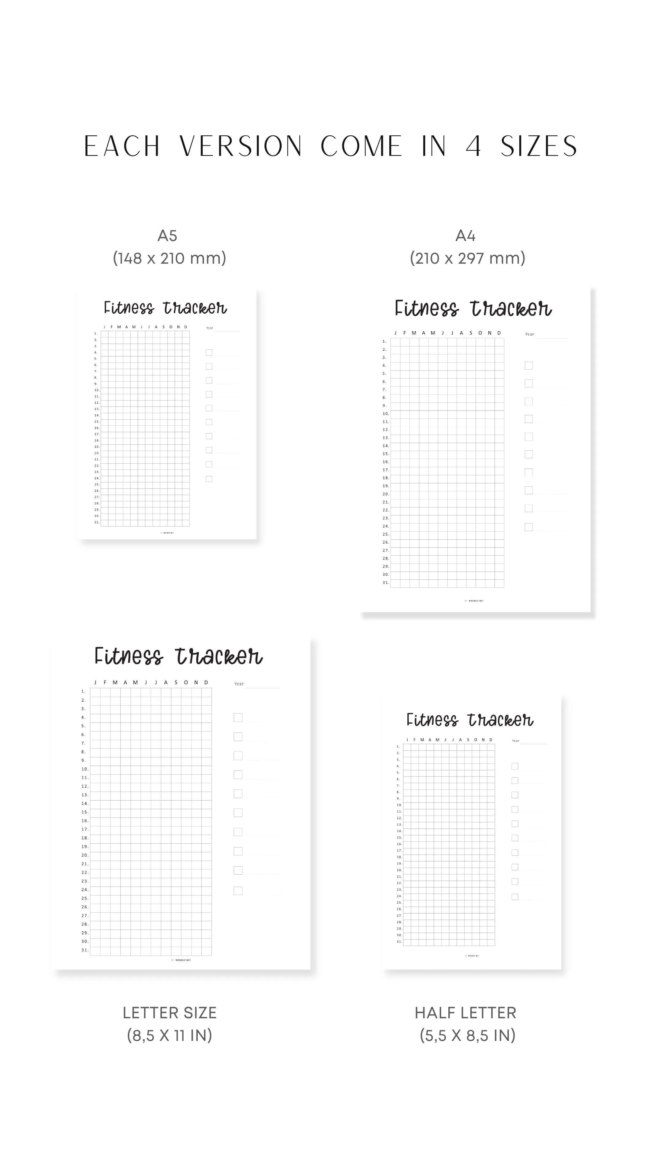 One Year Fitness Tracker Template - M348