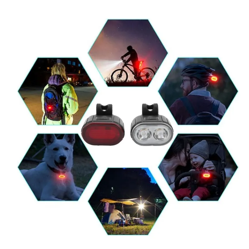 Rechargeable Tail Light And Front Light Safety Rear Light Set