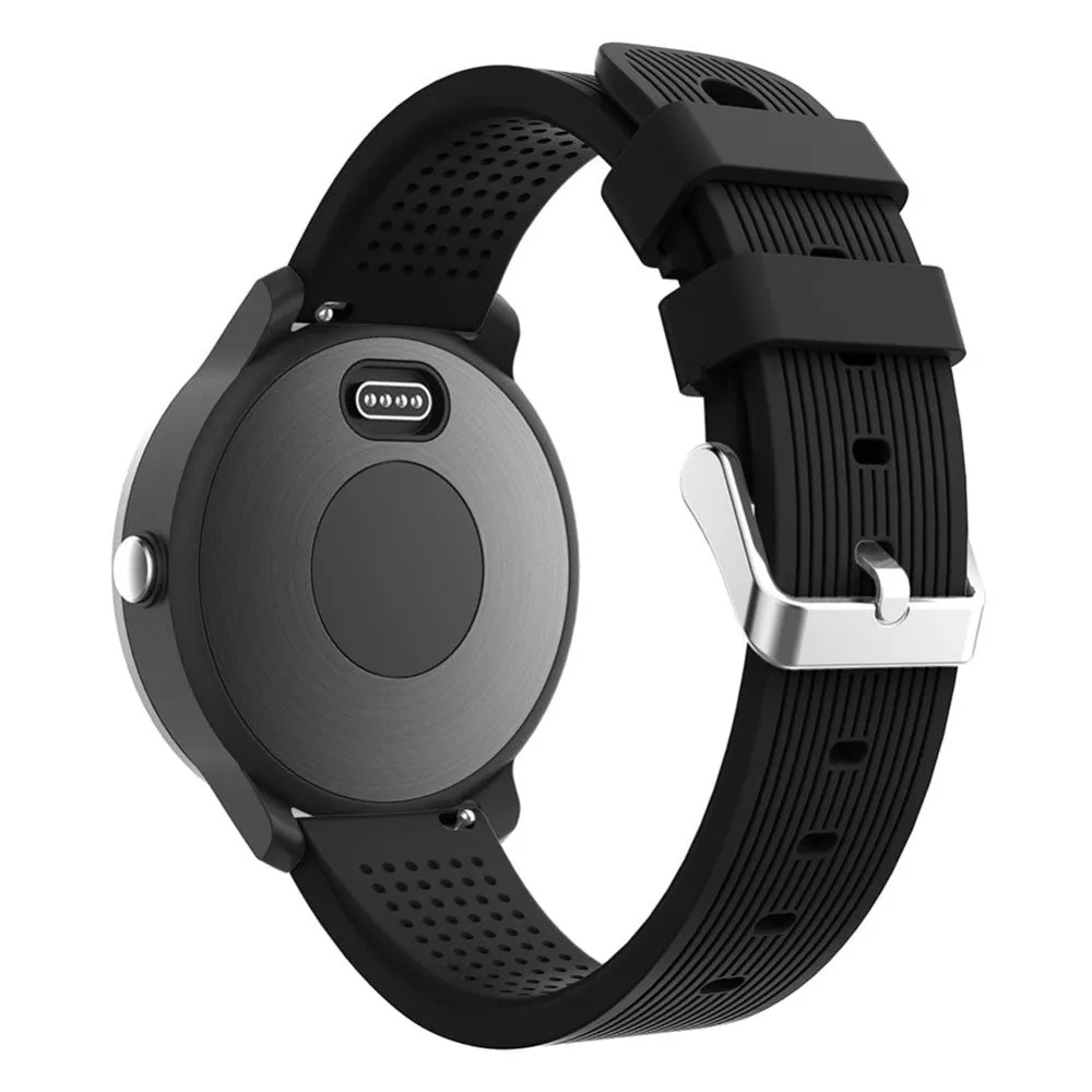 (Size L) Garmin Vivoactive 5 / 3 / Vivomove HR / Forerunner 645 Music Replacement Grip Sport Armband made of silicone (joint circumference 173-213 mm) - Black